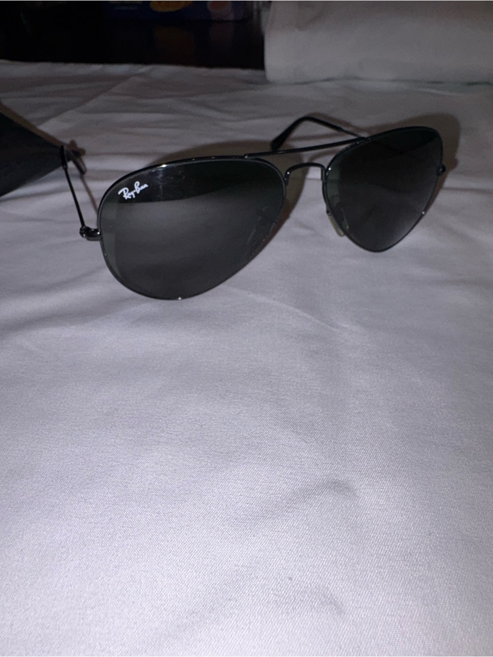 Ray-Ban Aviator Sunglasses in Black Frame with Dark Lenses - Picture 2 of 4